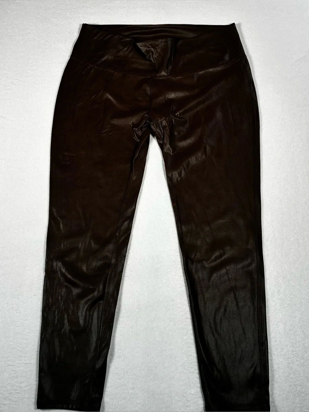 Time & Tru Sleek Brown Faux Leather Leggings NWOT size: XXXL